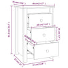 sengeborde 2 stk. 40x35x61,5 cm massivt fyrretræ sort