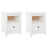 sengeborde 2 stk. 40x35x49 cm massivt fyrretræ hvid
