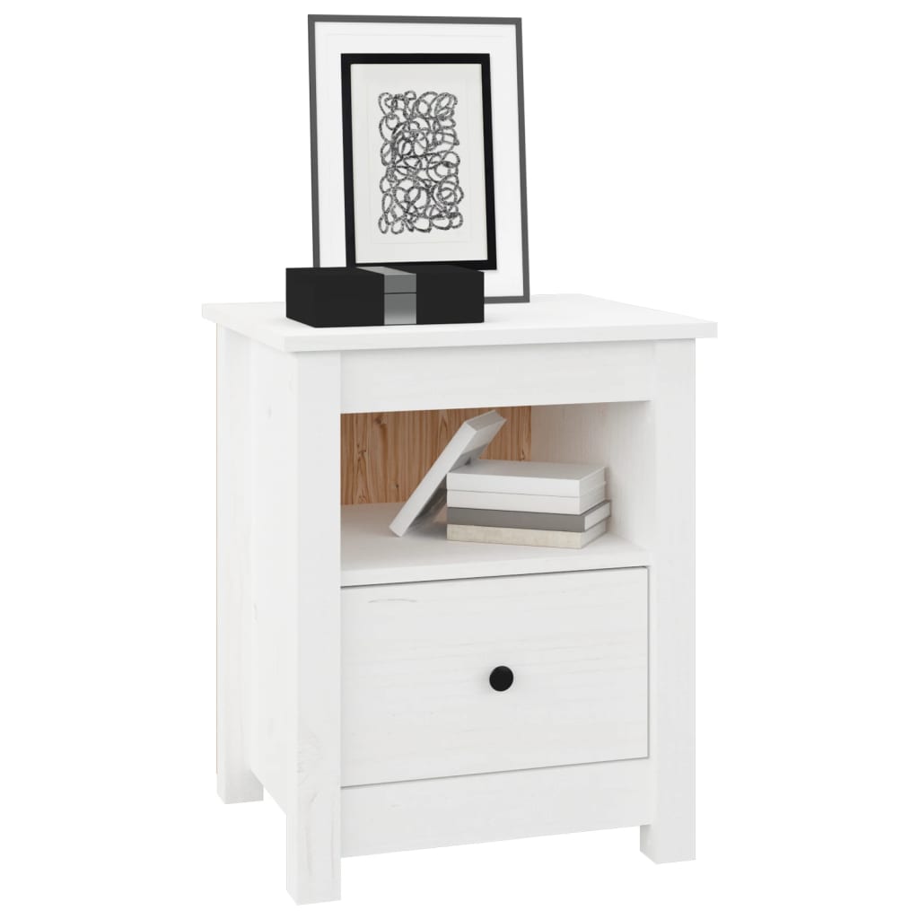 sengeborde 2 stk. 40x35x49 cm massivt fyrretræ hvid