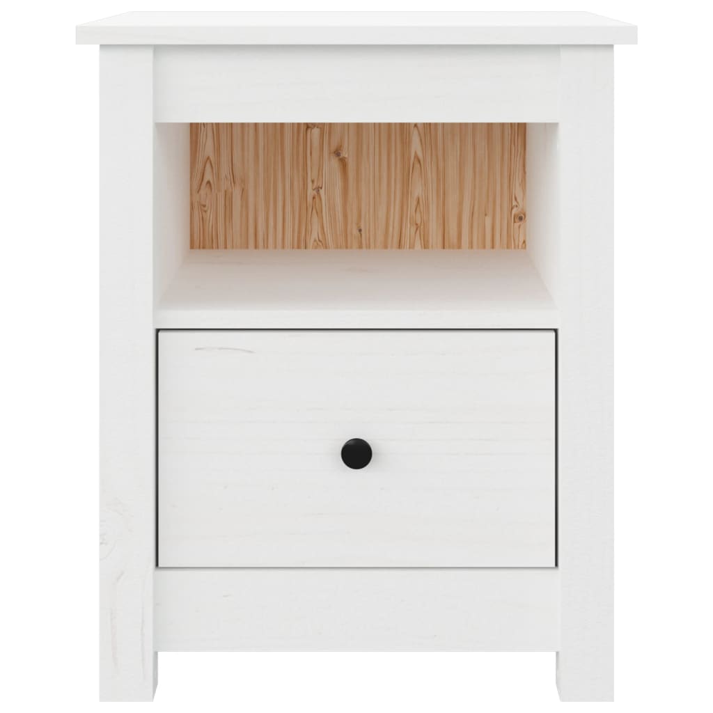 sengeborde 2 stk. 40x35x49 cm massivt fyrretræ hvid