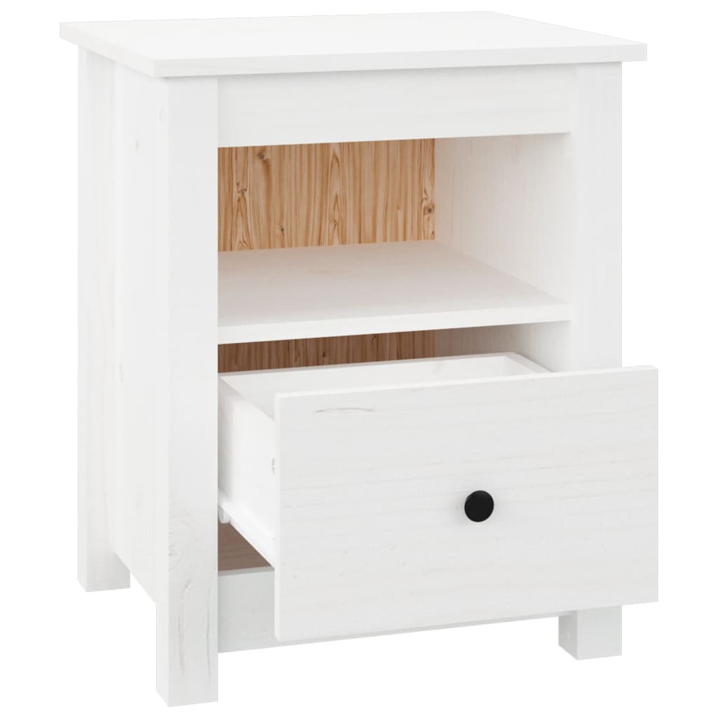 sengeborde 2 stk. 40x35x49 cm massivt fyrretræ hvid