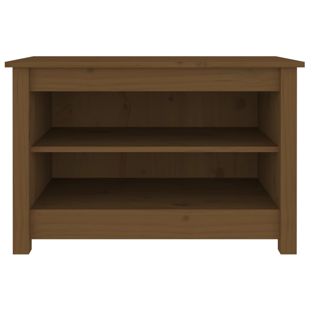 skobænk 70x38x45,5 cm massivt fyrretræ gyldenbrun