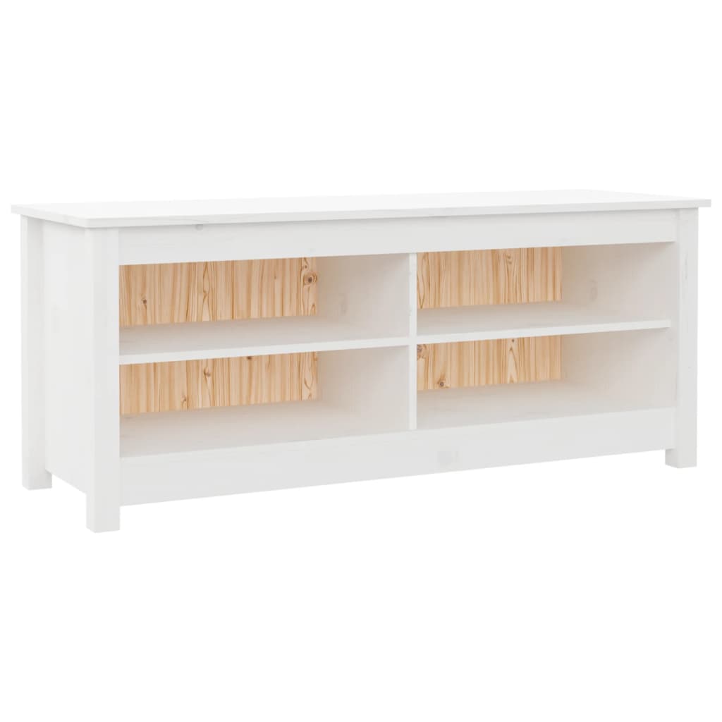 skobænk 110x38x45,5 cm massivt fyrretræ hvid