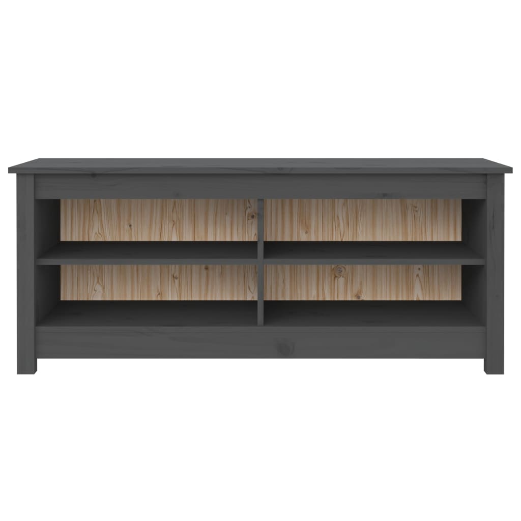 skobænk 110x38x45,5 cm massivt fyrretræ grå