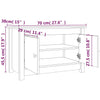 skoskab 70x38x45,5 cm massivt fyrretræ hvid