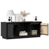 tv-bord 110,5x35x44 cm massivt fyrretræ sort