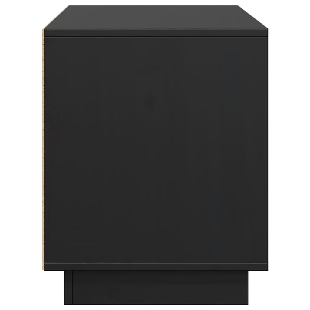 tv-bord 110,5x35x44 cm massivt fyrretræ sort