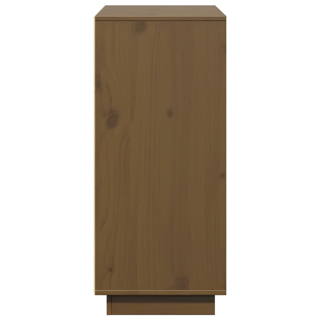skænk 110,5x35x80 cm massivt fyrretræ gyldenbrun
