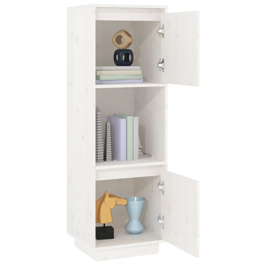 højskab 38x35x117 cm massivt fyrretræ hvid