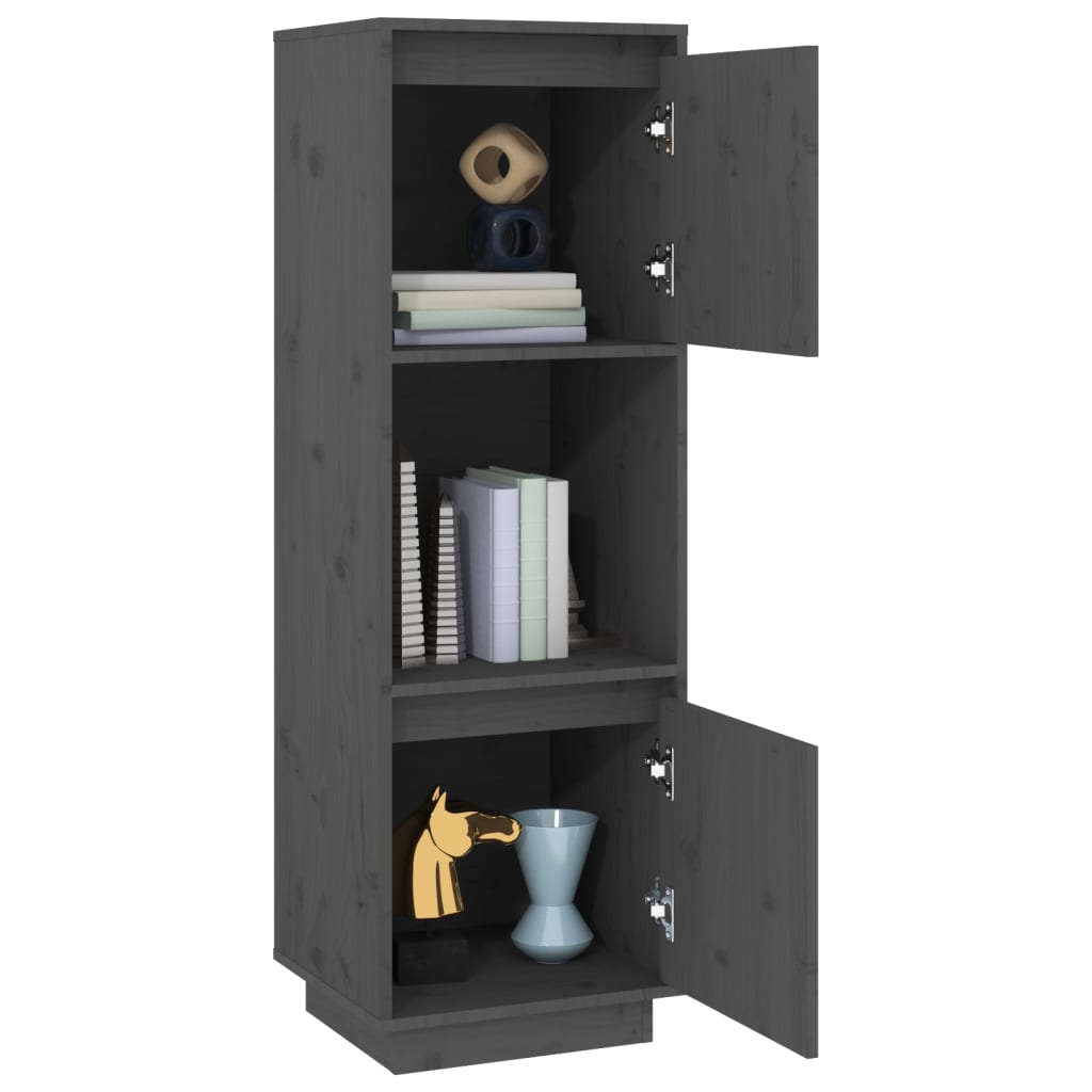 højskab 38x35x117 cm massivt fyrretræ grå