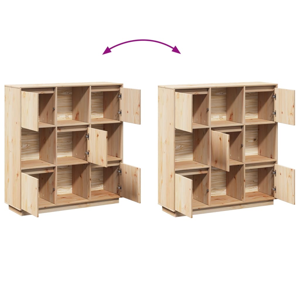 reol 110,5x35x117 cm massivt fyrretræ