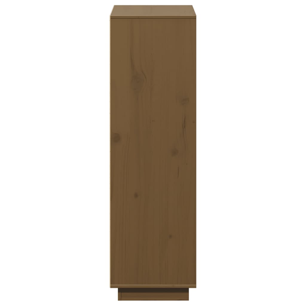højskab 110,5x35x117 cm massivt fyrretræ gyldenbrun