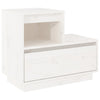 sengebord 60x34x51 cm massivt fyrretræ hvid