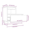 sengebord 60x34x51 cm massivt fyrretræ hvid