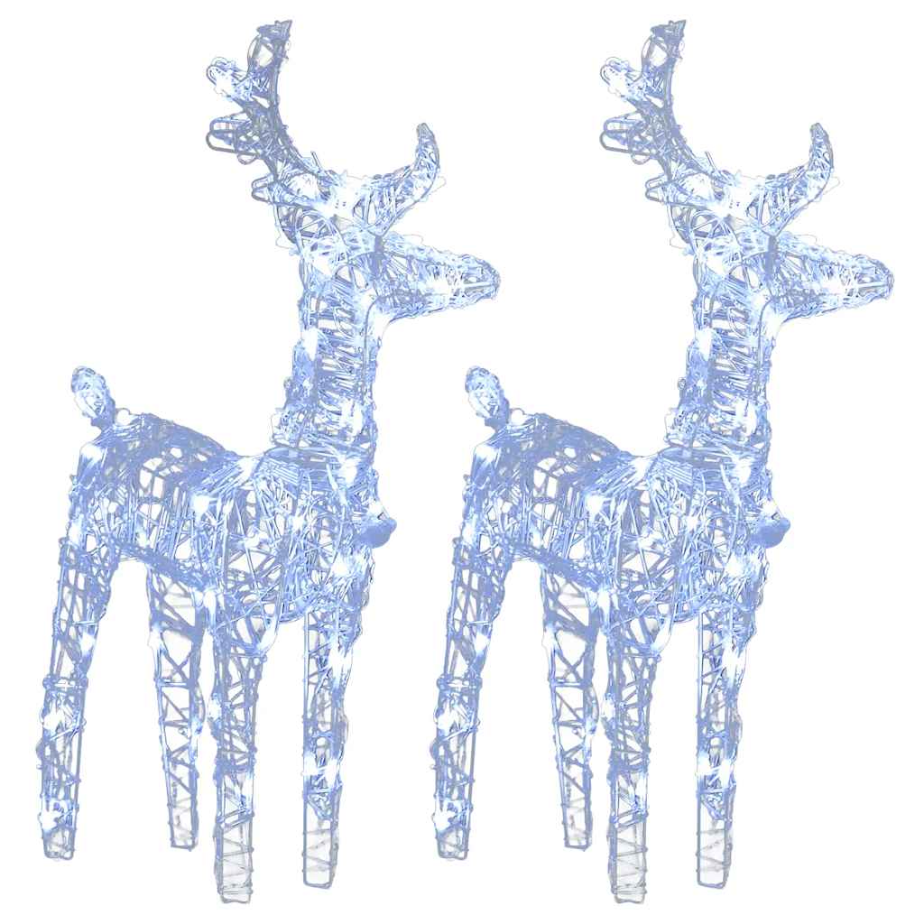 julerensdyr 2 stk. 80 LED'er akryl koldt hvidt lys