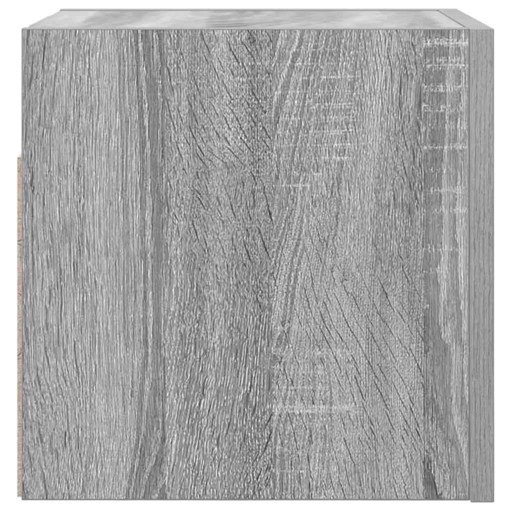 væghængtee tv-skab 2 stk. 30,5x30x30 cm grå og sonoma-eg