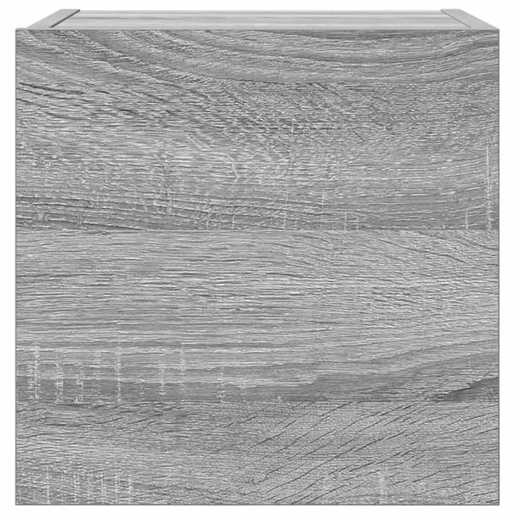 væghængtee tv-skab 4 stk. 30,5x30x30 cm grå og sonoma-eg