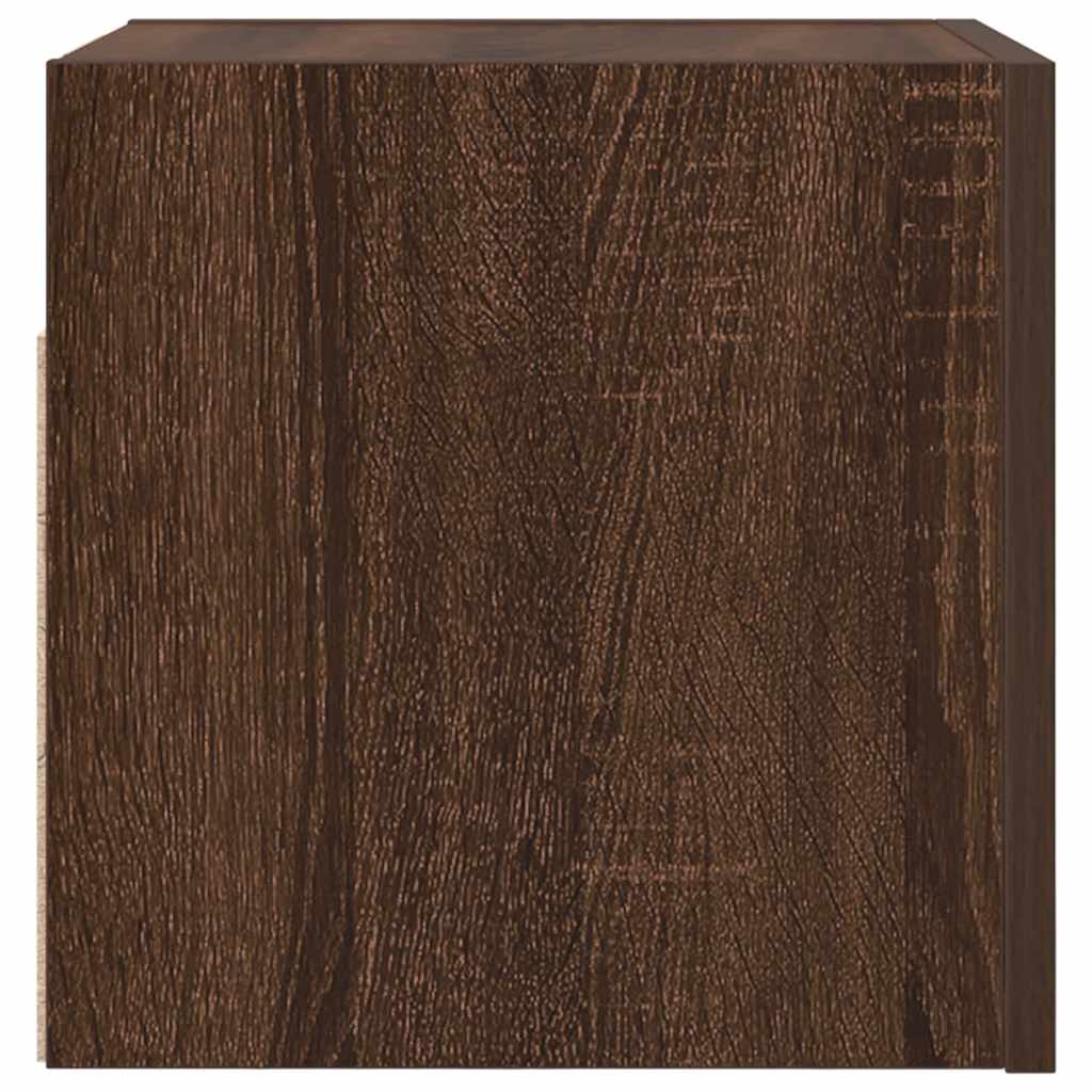 væghængte tv-skabe 2 stk. 30,5x30x30 cm brun egetræ