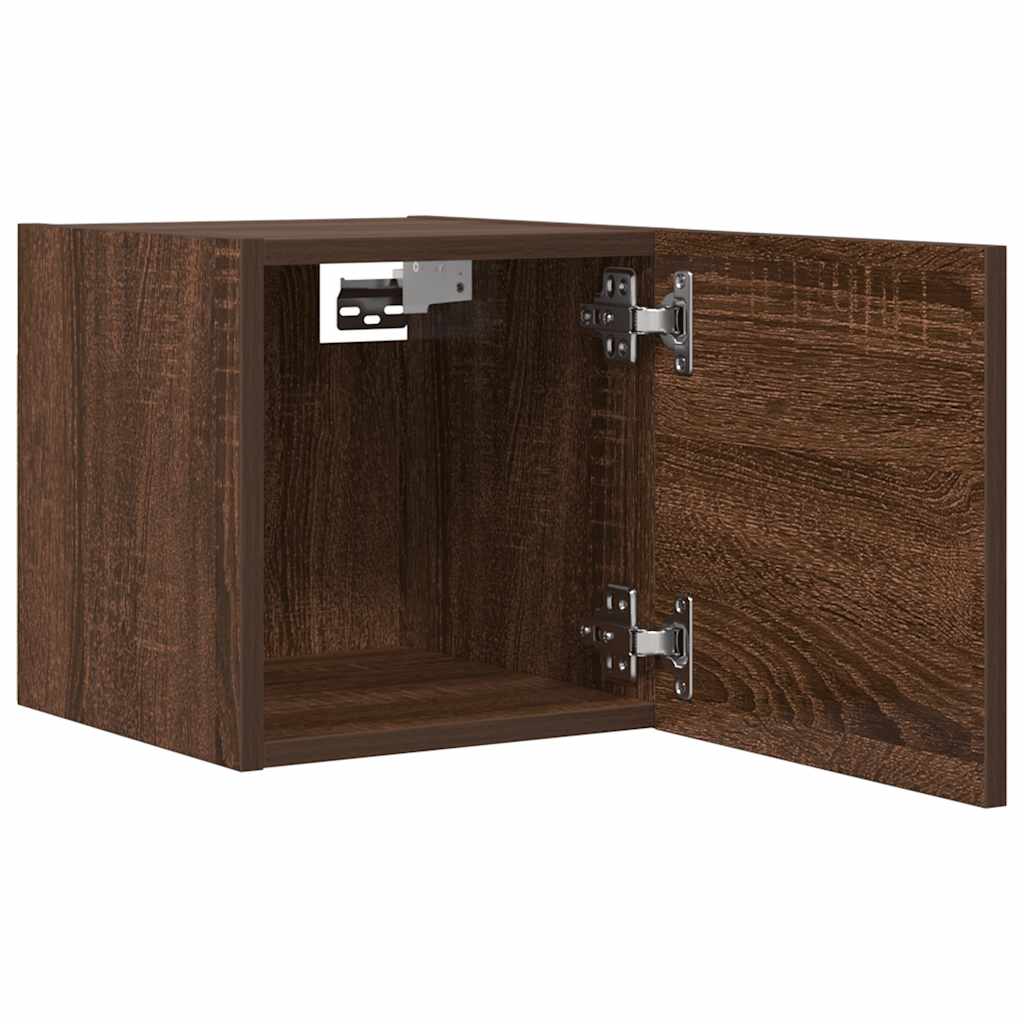 væghængte tv-skabe 2 stk. 30,5x30x30 cm brun egetræ
