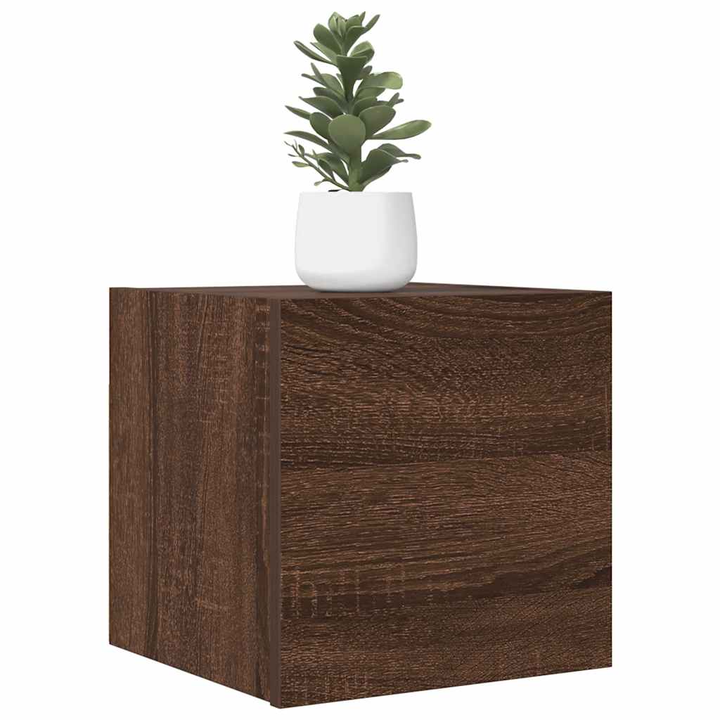 væghængte tv-skabe 2 stk. 30,5x30x30 cm brun egetræ