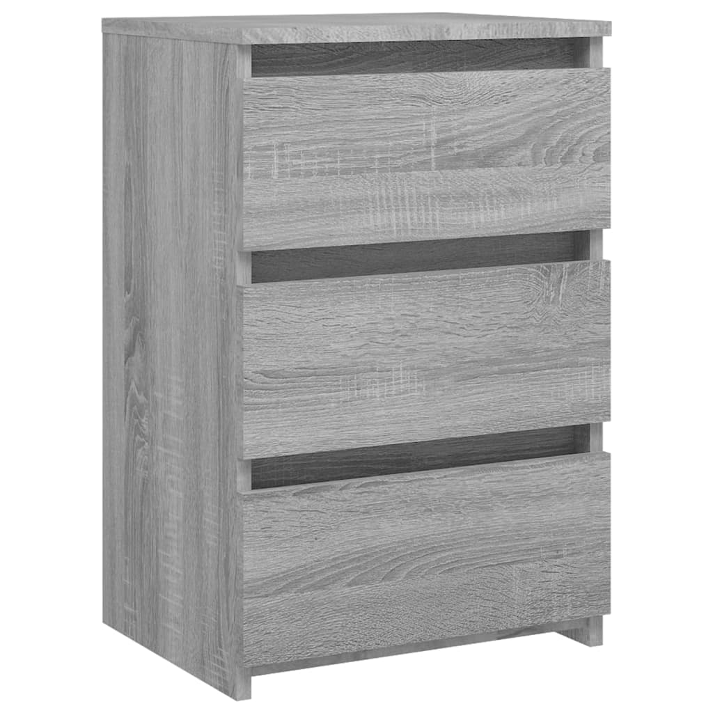 sengeborde 2 stk. 40x35x62,5 cm konstrueret træ grå sonoma-eg