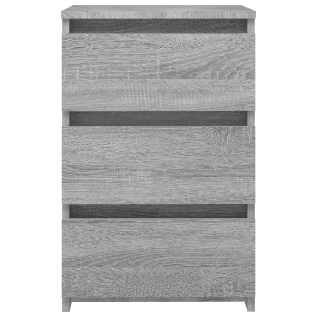 sengeborde 2 stk. 40x35x62,5 cm konstrueret træ grå sonoma-eg