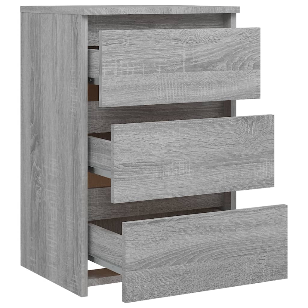 sengeborde 2 stk. 40x35x62,5 cm konstrueret træ grå sonoma-eg