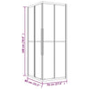 brusekabine 80x70x180 cm halvmatteret sikkerhedsglas