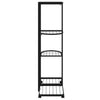blomsterstativ 4 niveauer med hjul 44x23x80 cm jern sort