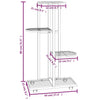 blomsterstativ 4 niveauer med hjul 44x23x80 cm jern sort