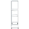 blomsterstativ 4 niveauer med hjul 44x23x80 cm jern hvid