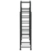 blomsterstativ med hjul 83x25x103,5 cm jern sort