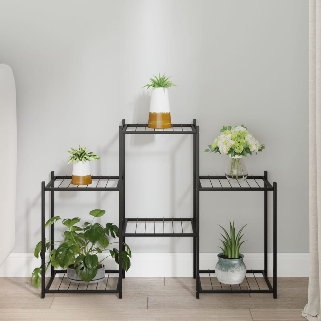 blomsterstativ 83x25x60 cm jern sort