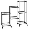 blomsterstativ med hjul 83x25x83,5 cm jern sort