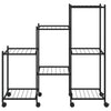 blomsterstativ med hjul 83x25x83,5 cm jern sort