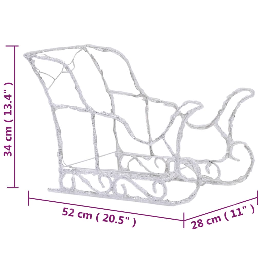 rensdyr og kane julefigur 320 LED'er akryl