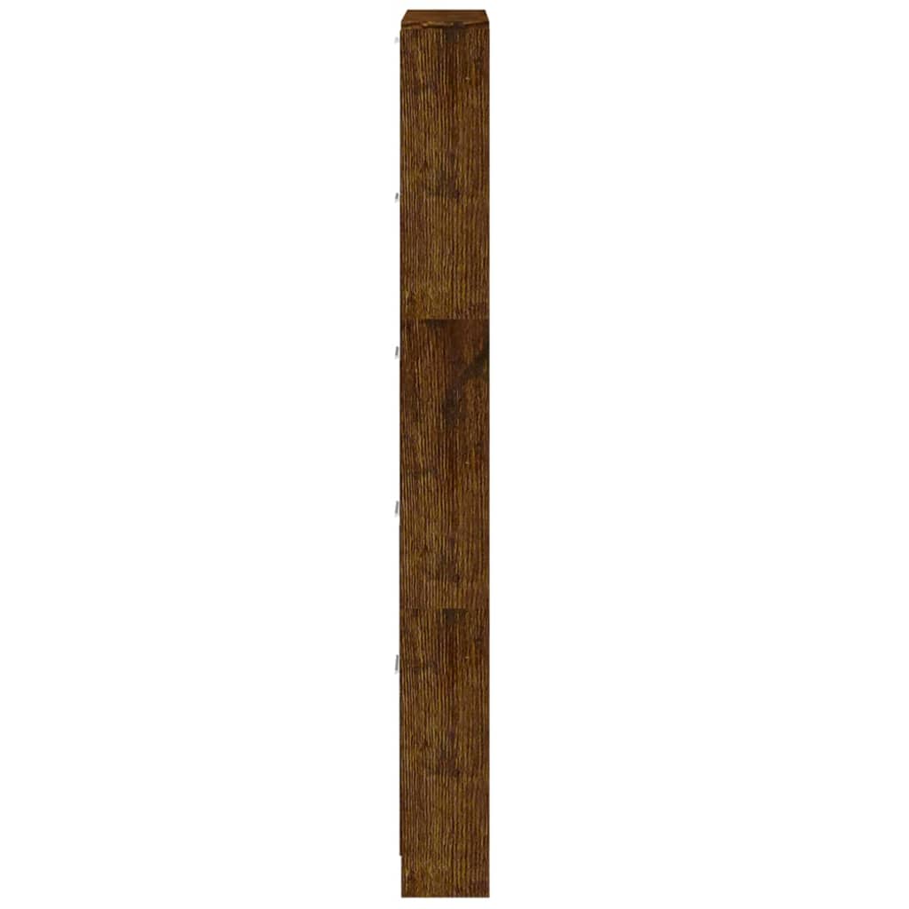 skoskab 59x17x169 cm konstrueret træ røget egetræsfarve