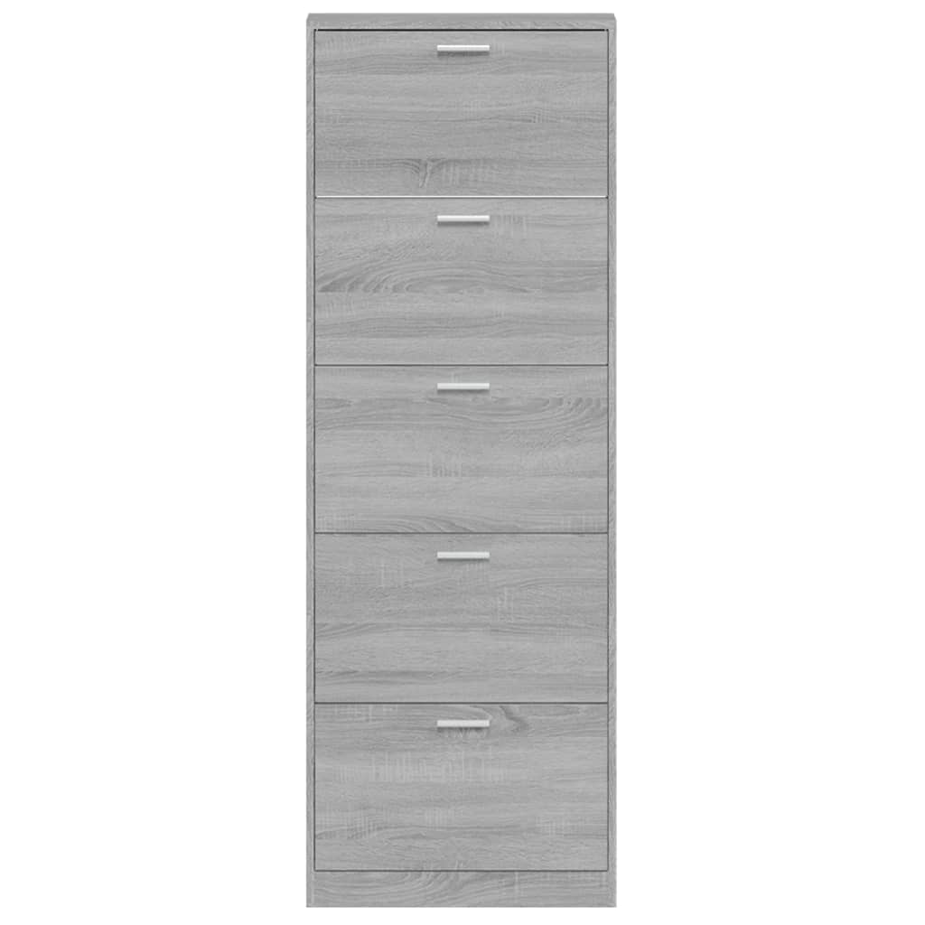 skoskab 59x17x169 cm konstrueret træ grå sonoma-eg