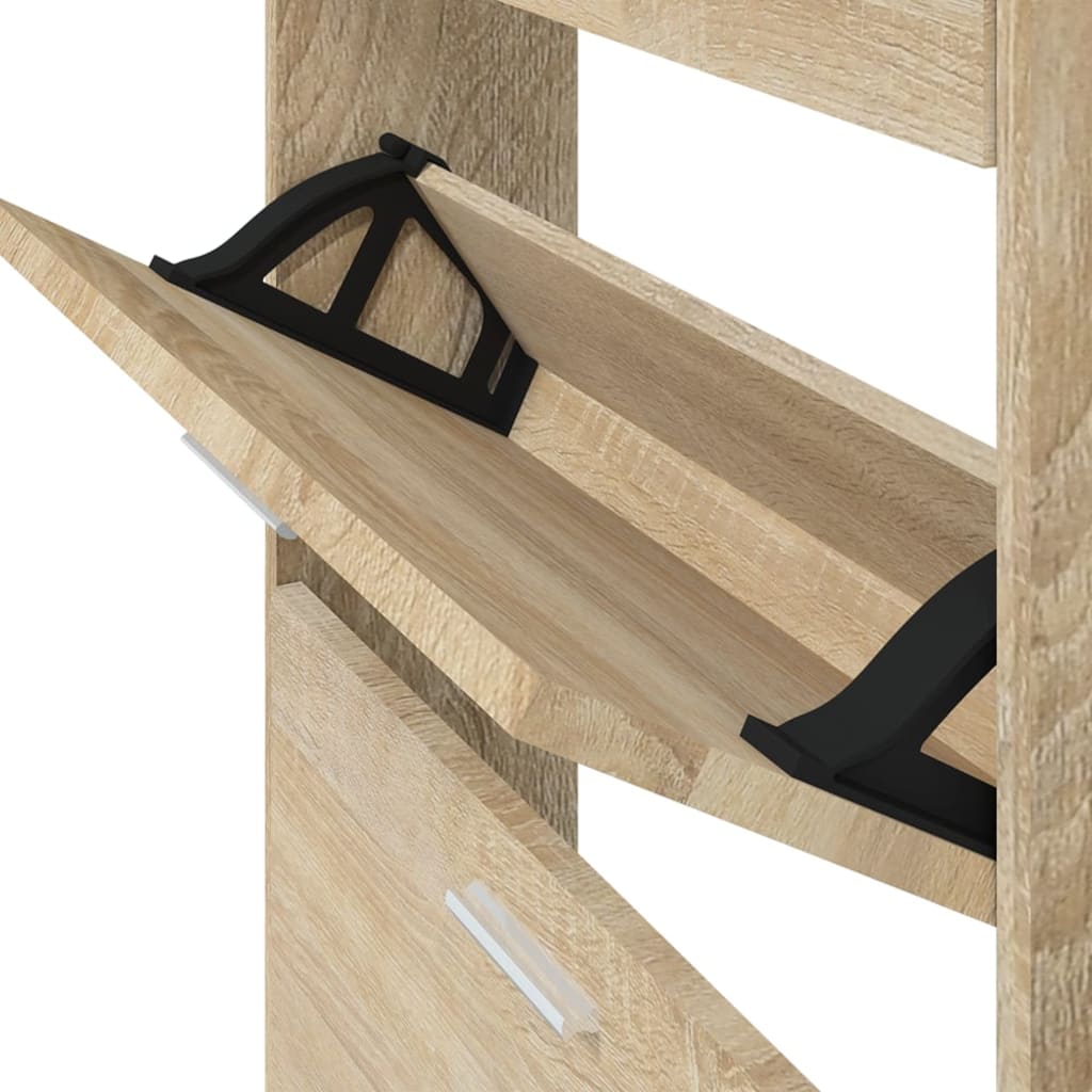skoskab 59x17x150 cm konstrueret træ egetræ