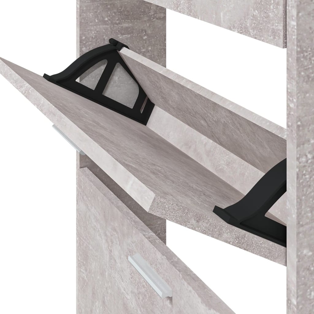 skoskab 59x17x150 cm konstrueret træ betongrå