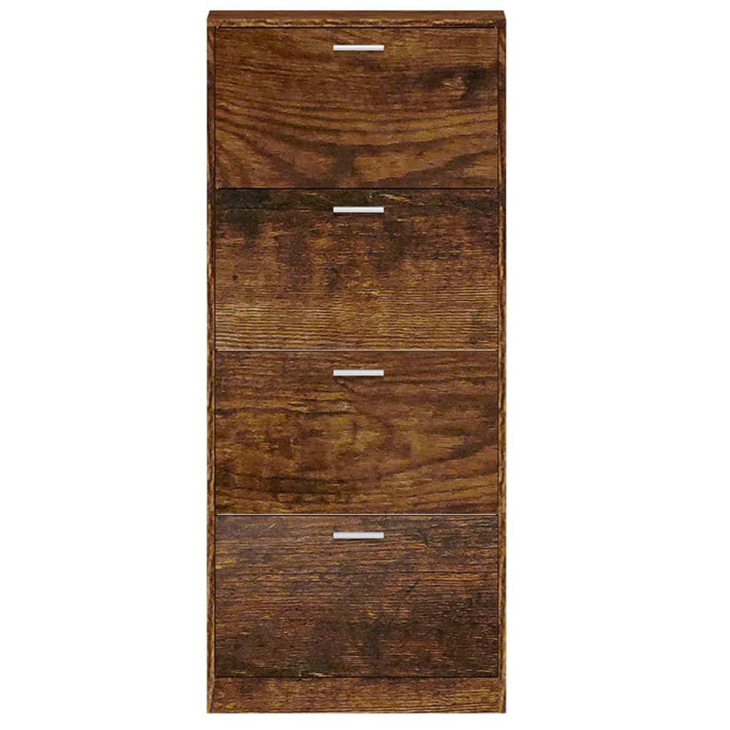 skoskab 59x17x150 cm konstrueret træ røget egetræsfarve