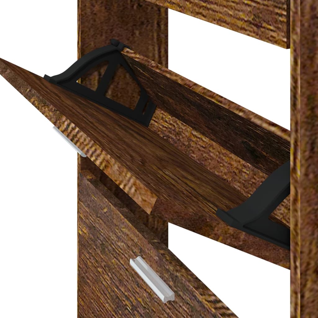 skoskab 59x17x150 cm konstrueret træ røget egetræsfarve