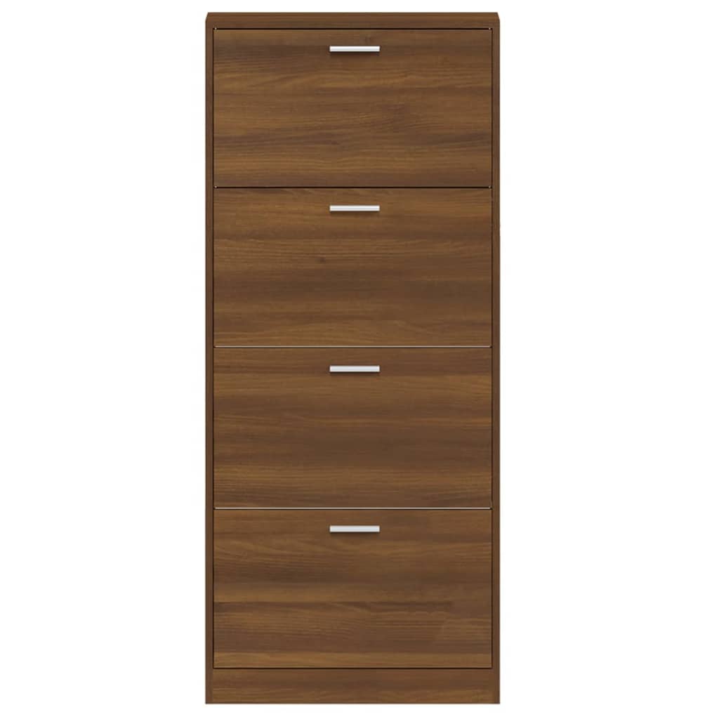 skoskab 59x17x150 cm konstrueret træ brun egetræsfarve