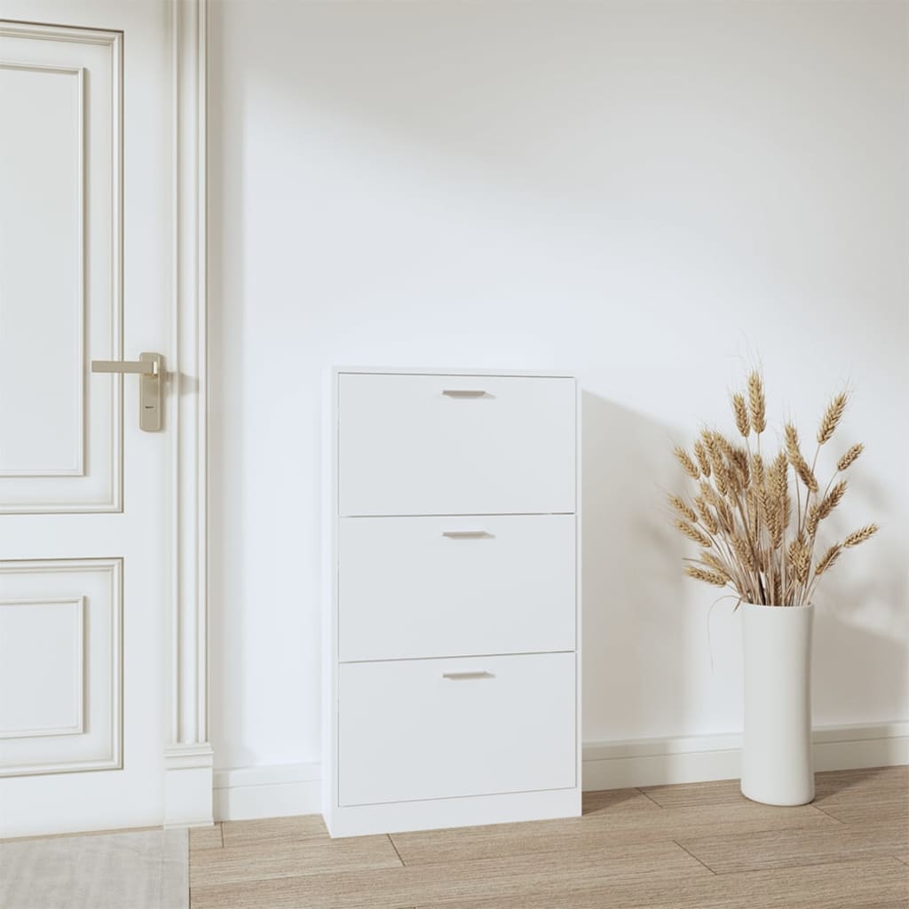 skoskab hvid 59x17x108 cm konstrueret træ