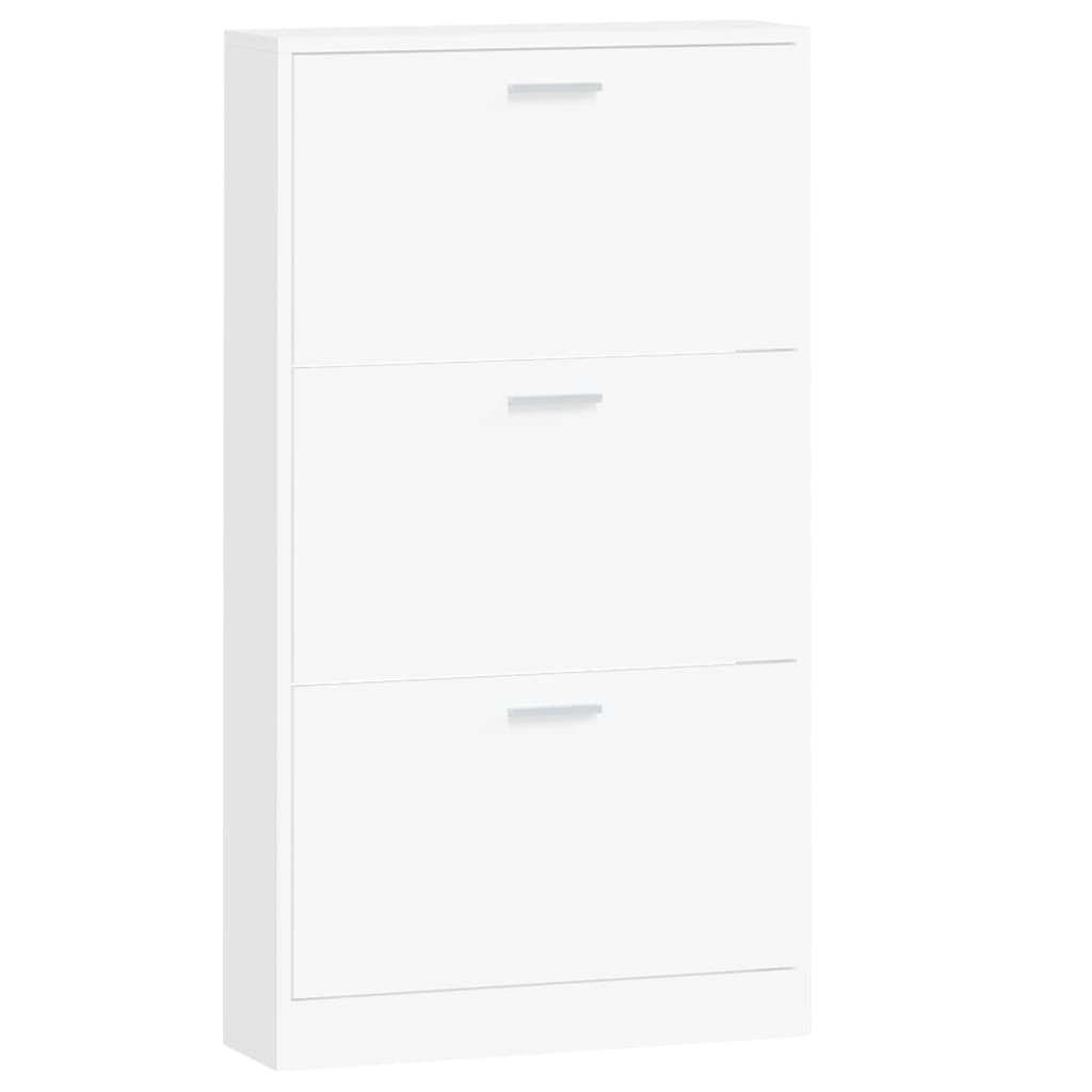 skoskab hvid 59x17x108 cm konstrueret træ