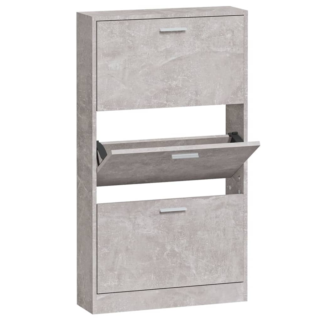 skoskab 59x17x108 cm konstrueret træ betongrå