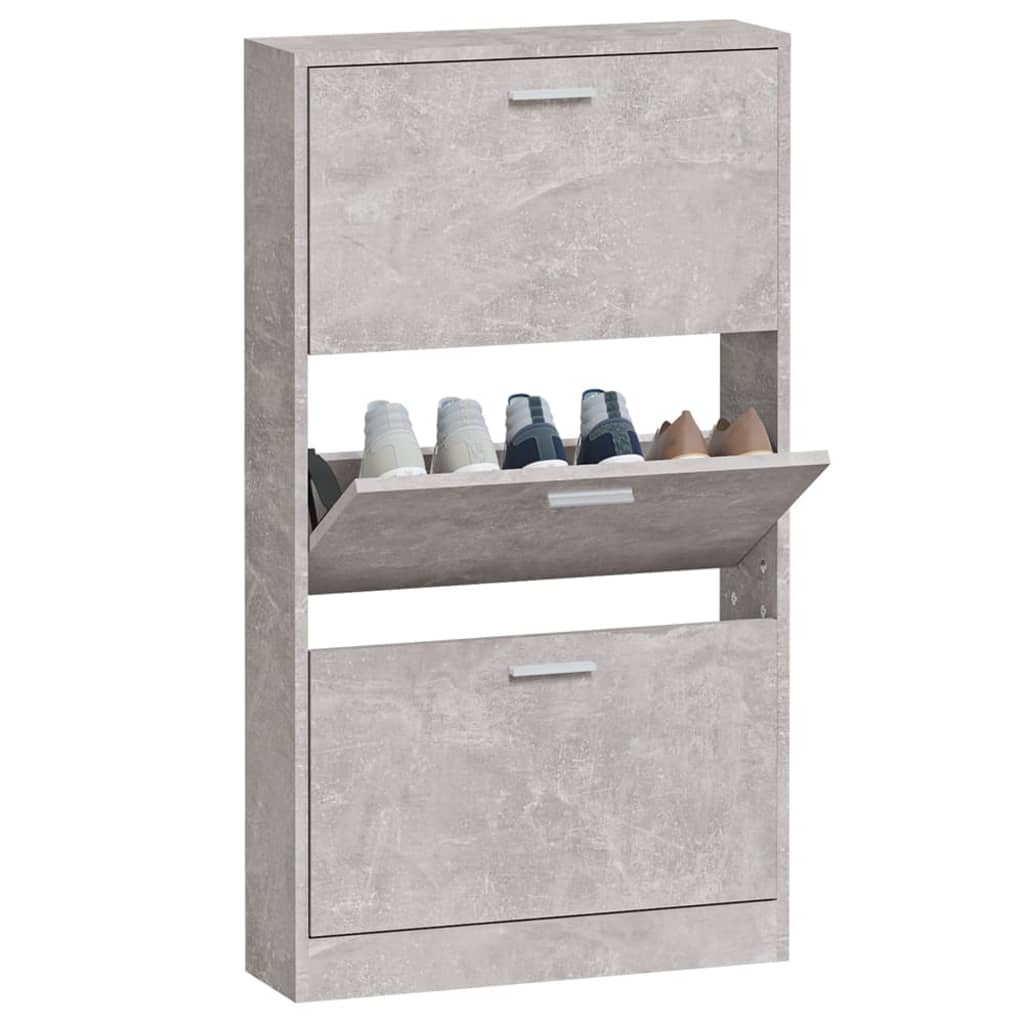 skoskab 59x17x108 cm konstrueret træ betongrå