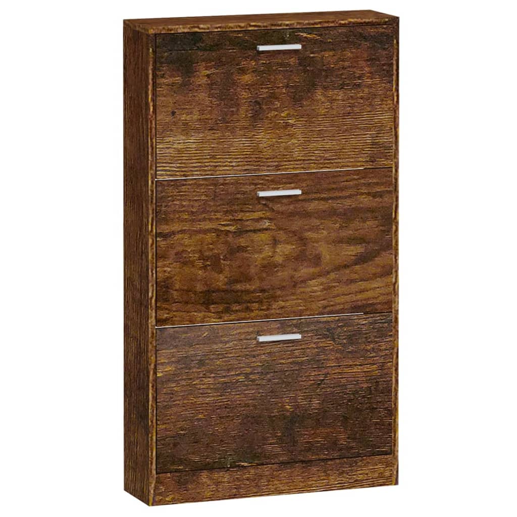 skoskab 59x17x108 cm konstrueret træ røget egetræsfarve