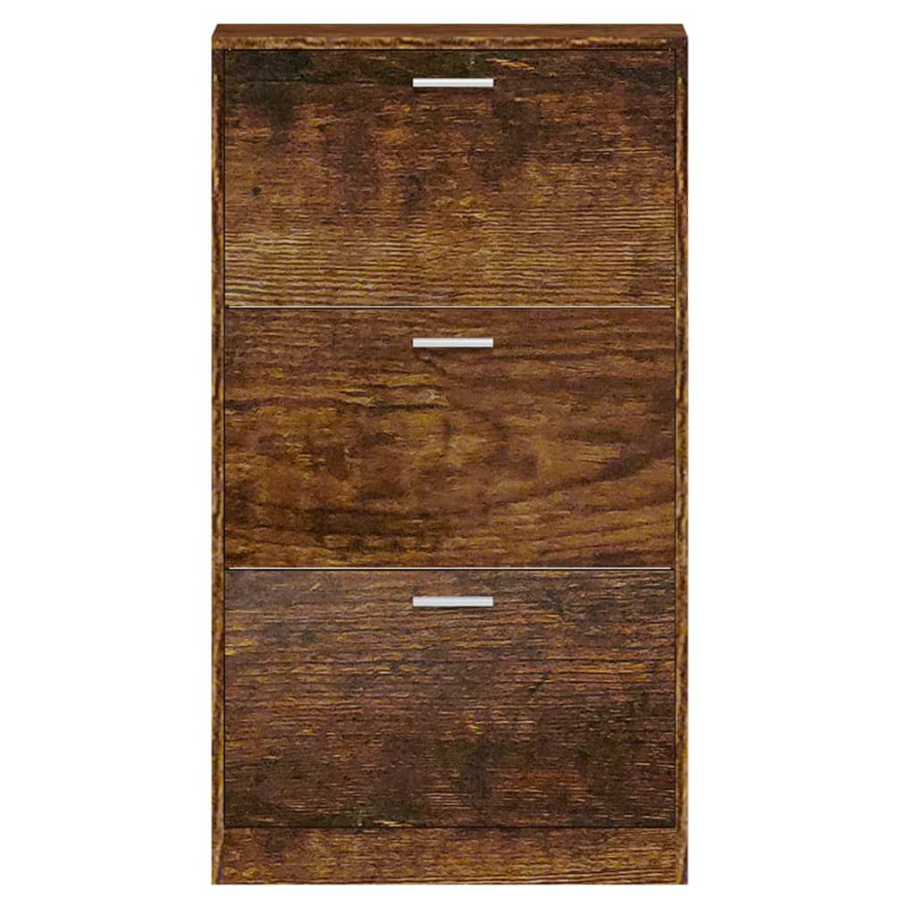 skoskab 59x17x108 cm konstrueret træ røget egetræsfarve