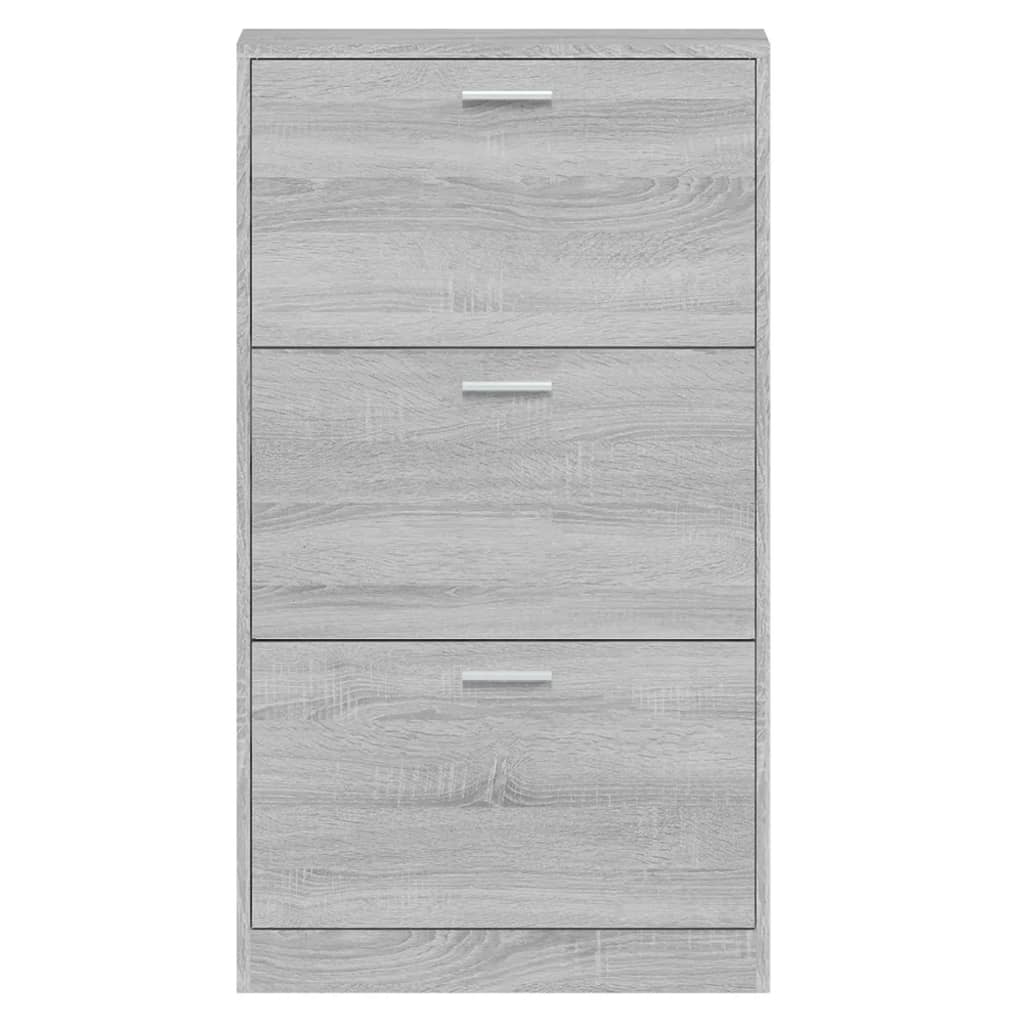 skoskab 59x17x108 cm konstrueret træ grå sonoma-eg